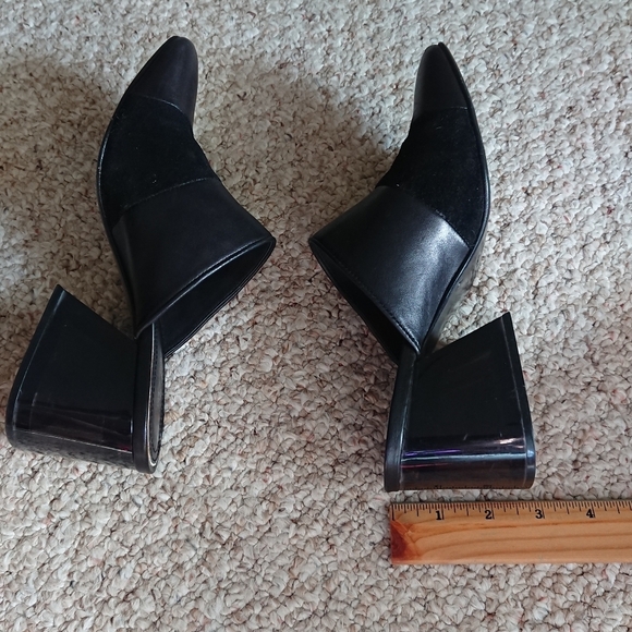 Rag & Bone Millie Suede & Leather Chunky Heel Mule In Black size 37 - Picture 5 of 15